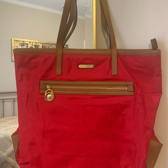 Michael Kors Red Nylon Tote - Picture 2 of 6